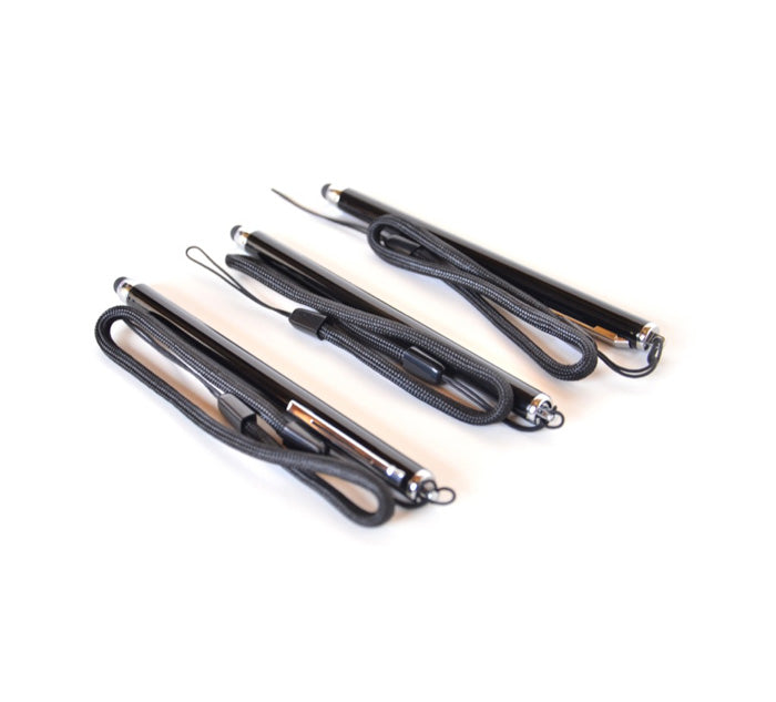 Capacitive stylus pen with soft tip and string, 3-pack
