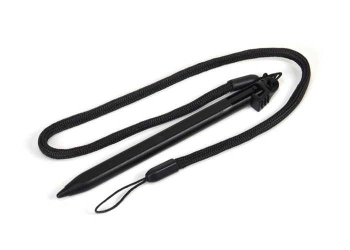 Capacitive stylus pen with hard narrow tip and string