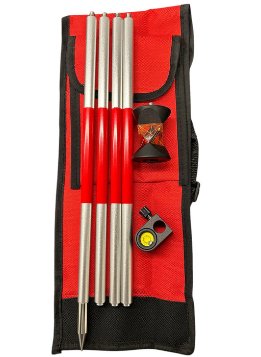 Mini prism - Complete set with 4 plumb bobs 360° prism and bag