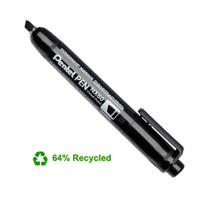 Marker pen NX60 with retractable slanted tip, 12-pack