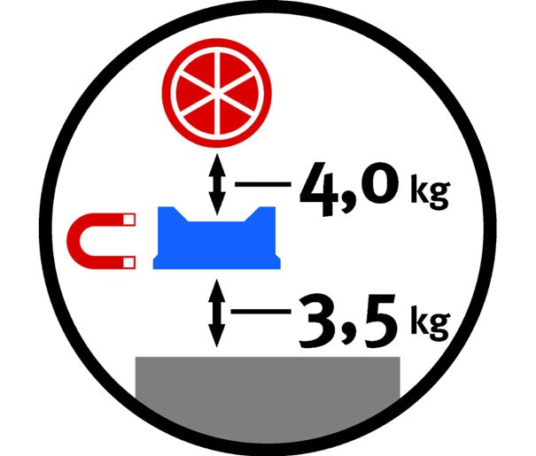 Ball base for inner corners, made of stainless steel "3D Magnet base"