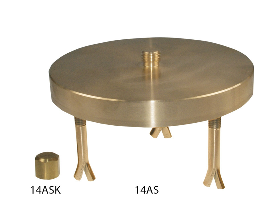 Stand head / instrument plate in brass 5/8'' male