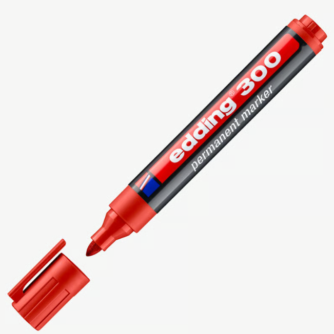 Edding 300 Medium Marker Pens, Bullet, 1.5-3mm -Red (10)