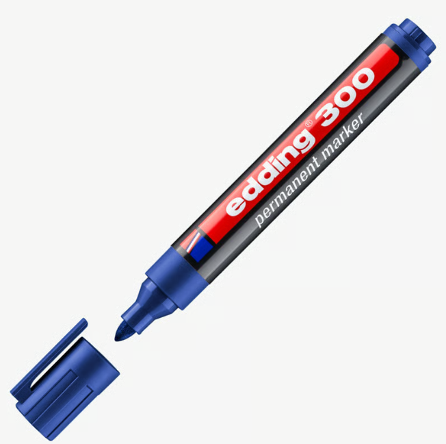 Edding 300 Medium Marker Pens, Bullet, 1.5-3mm -Blue (10)