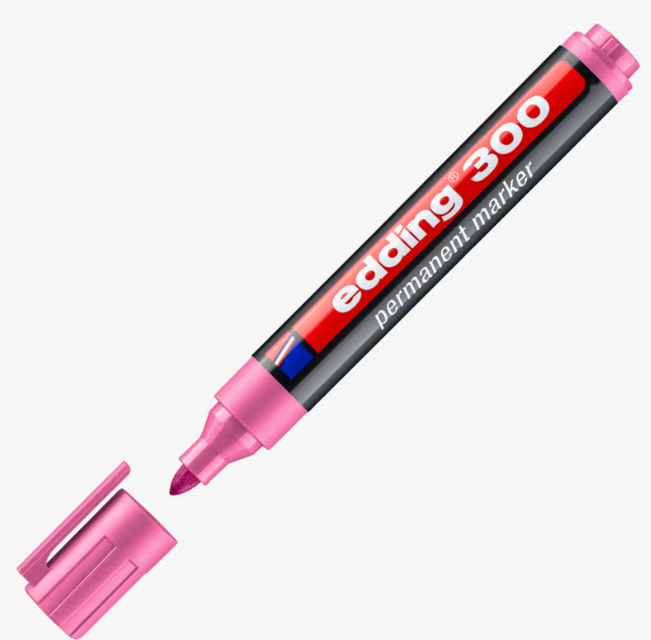 Edding 300 Medium Marker Pens, Bullet, 1.5-3mm -Pink (10)