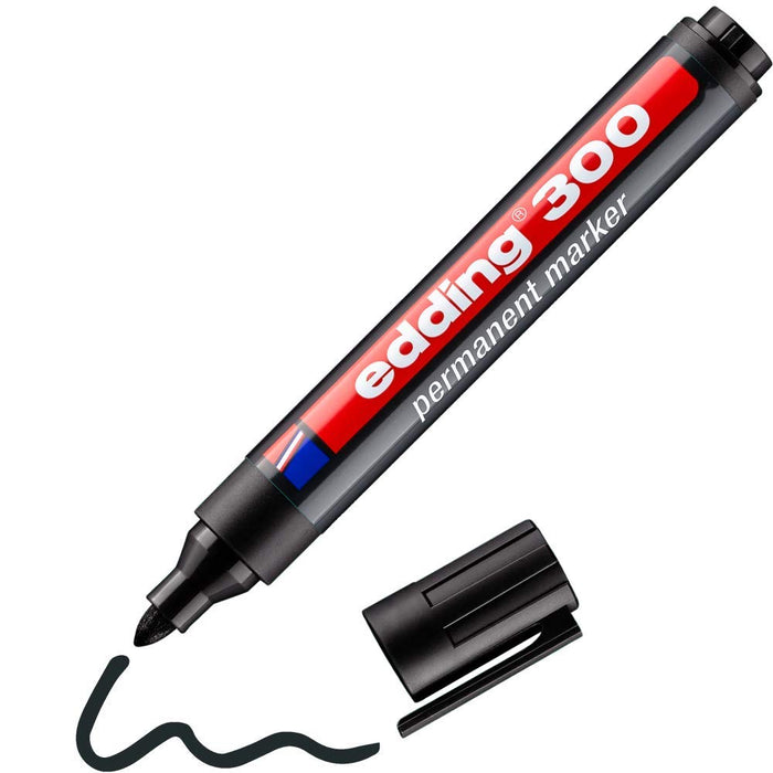 Edding 300 Medium Marker Pens, Bullet, 1.5-3mm -Black (10)