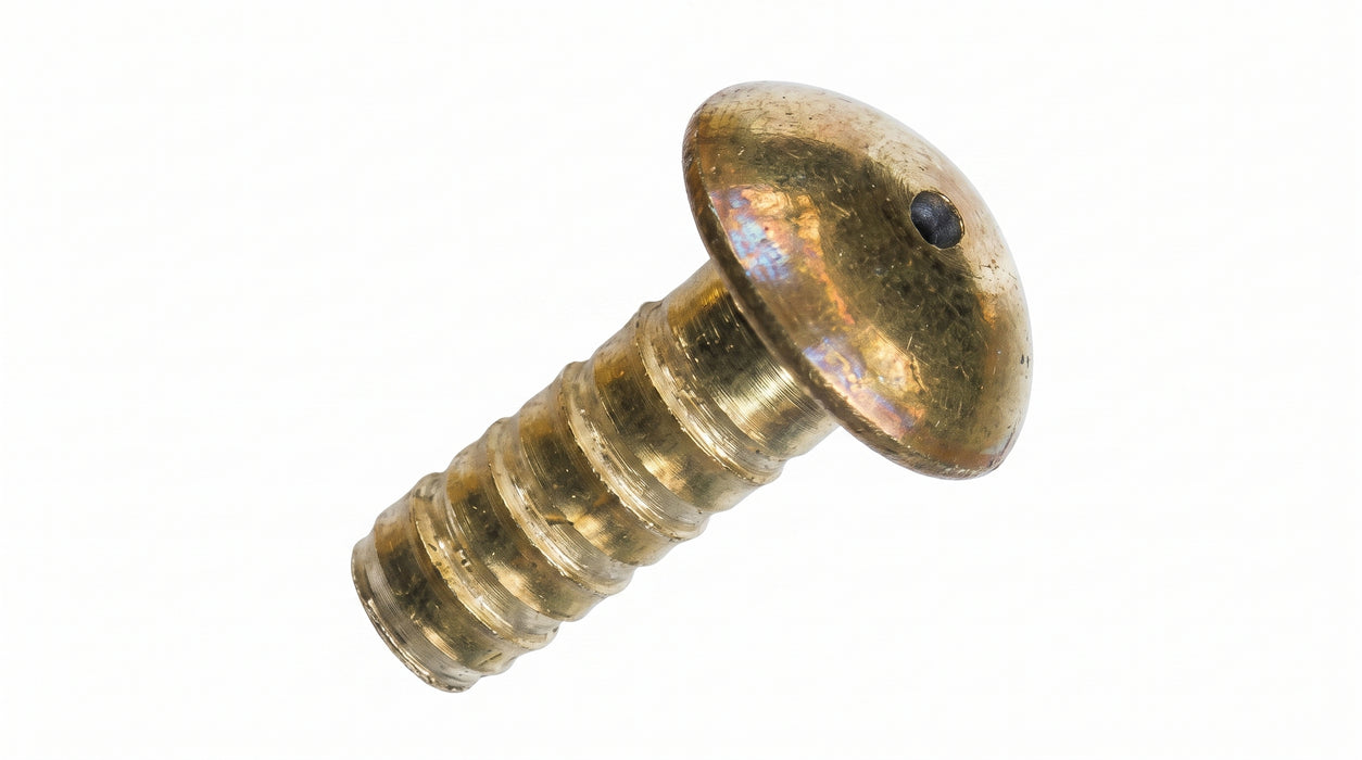 Brass bolt, head Ø 20 mm, length 35 mm, with centering Ø 3 x 3 mm