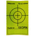 Geofix branded yellow target sheet with black concentric circles and text on a white background