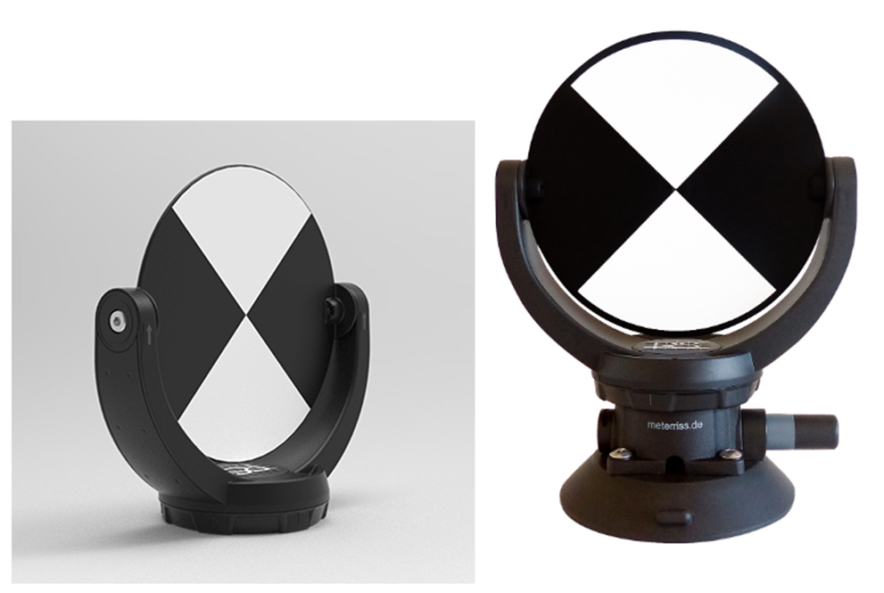 Laser scanner target select suction cup or magnet