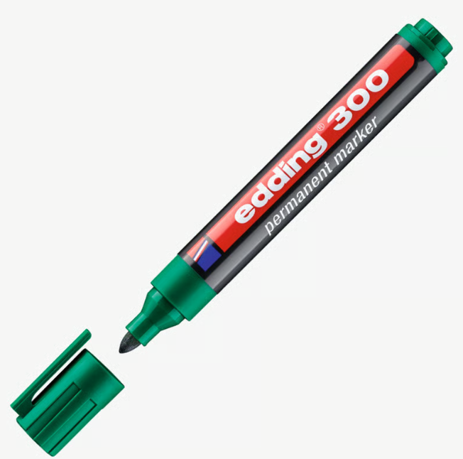 Edding 300 Medium Marker Pens, Bullet, 1.5-3mm -Green (10)
